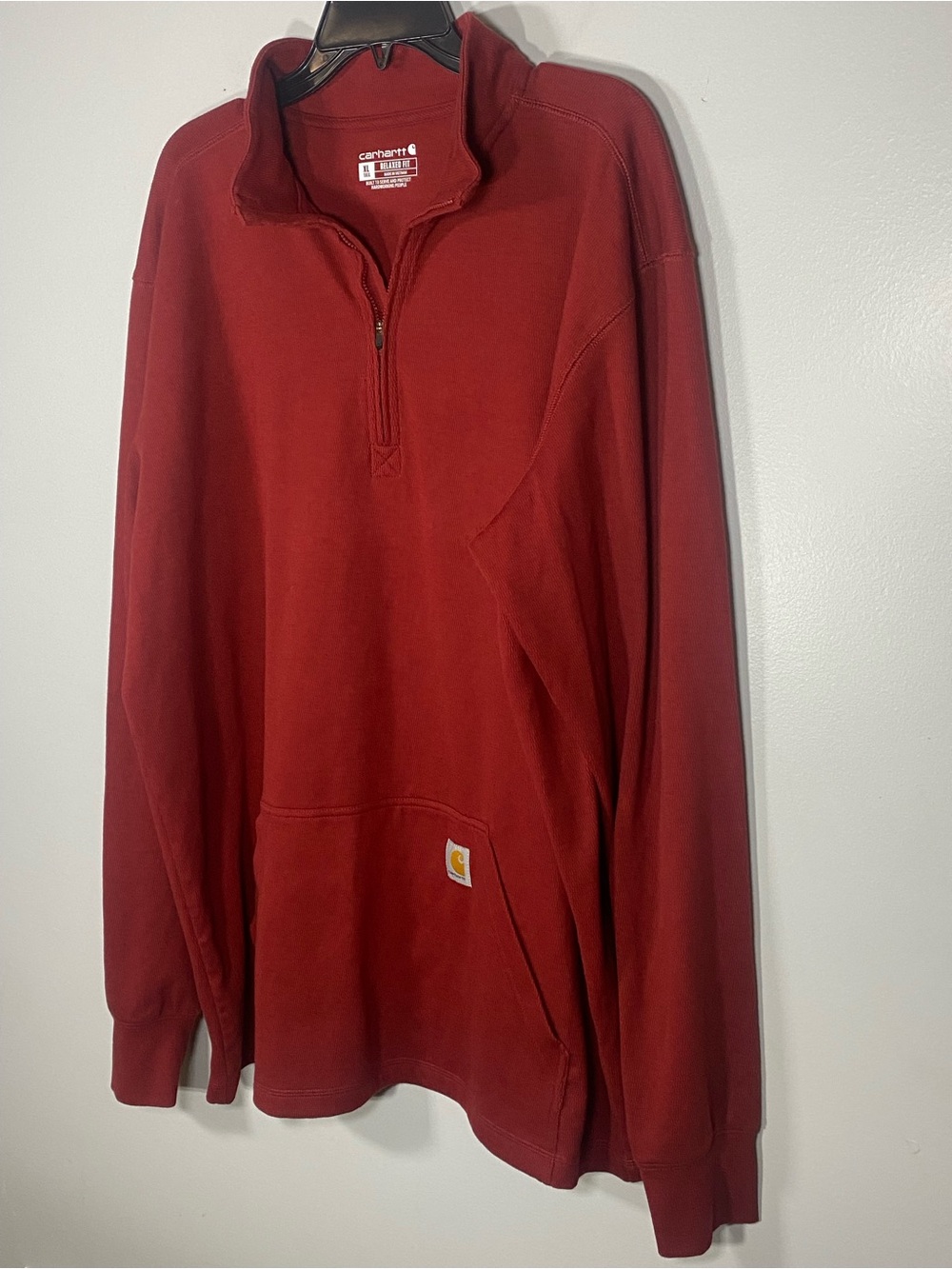 Carhartt Men's Maroon Half-Zip Pullover Hoodie